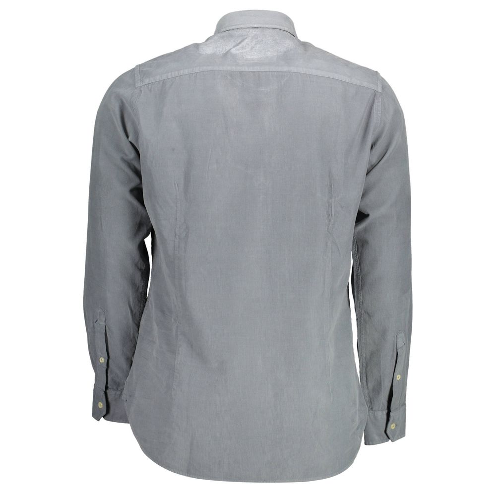 US POLO ASSN. Blaues Herrenhemd aus Baumwolle