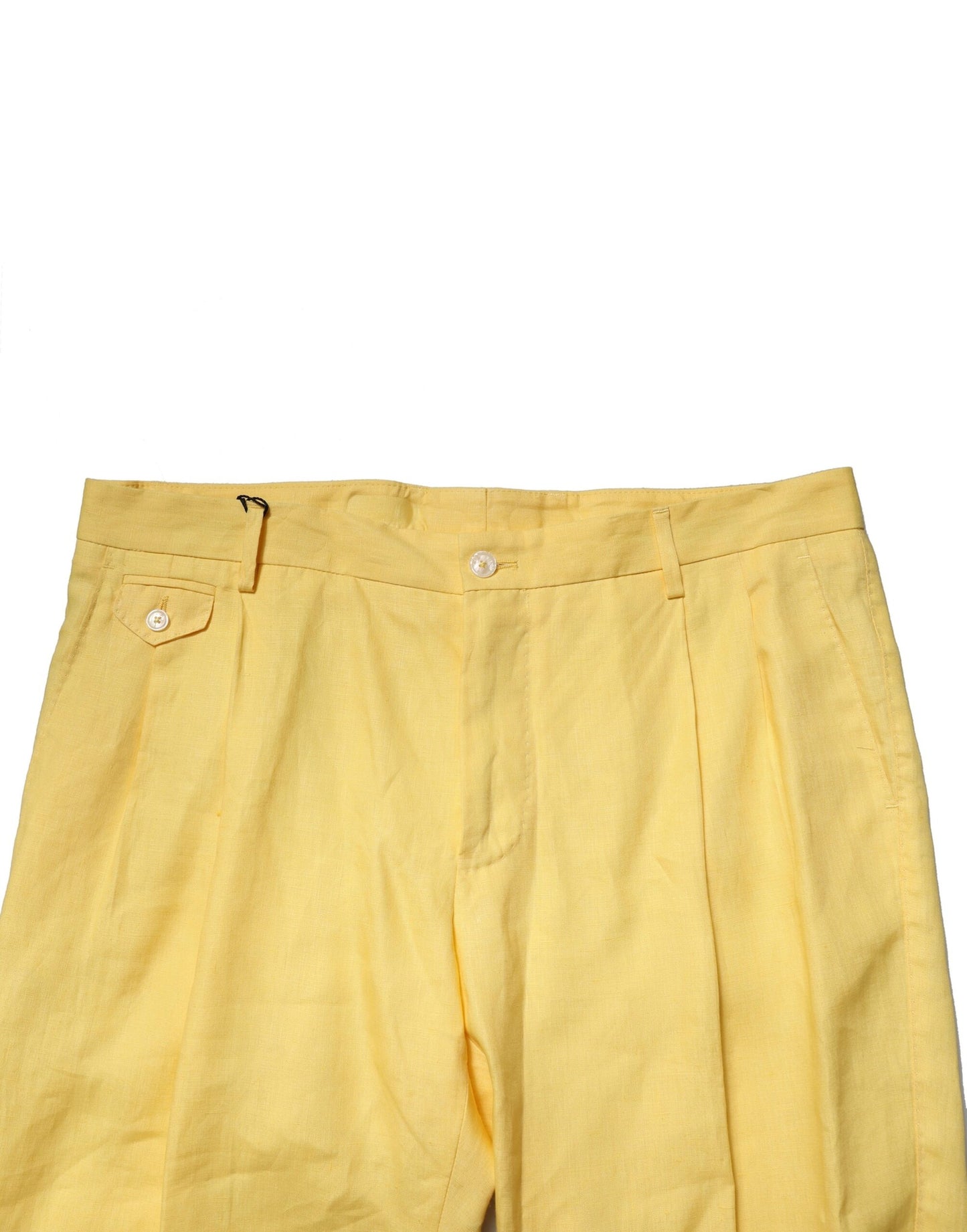 Dolce & Gabbana – Gelbe, konisch zulaufende Leinenhose für Herren