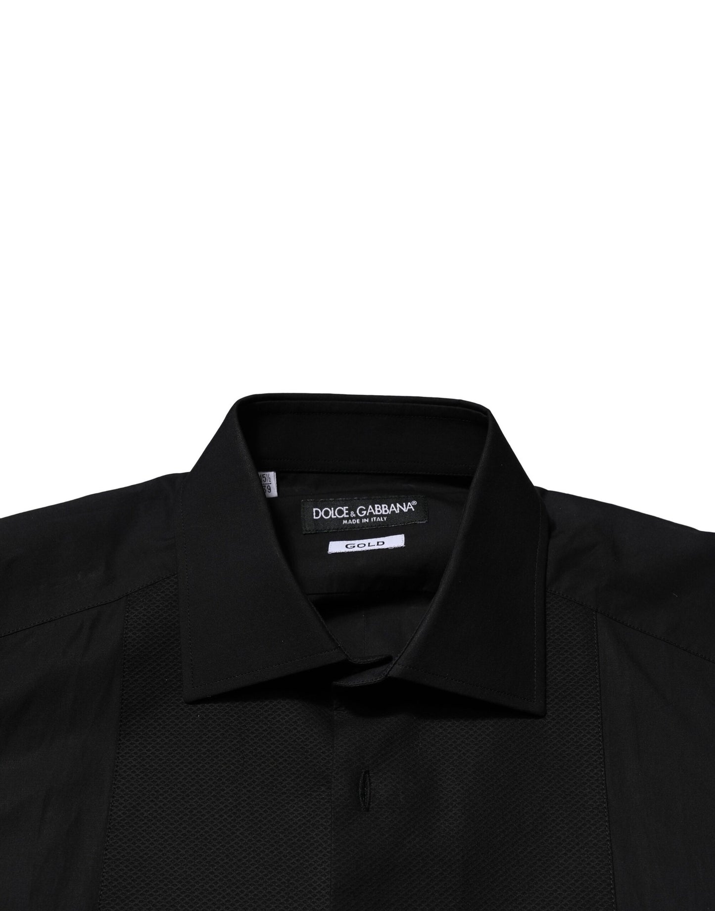 Dolce & Gabbana Schwarzes GOLD Langarm-Formelles Hemd