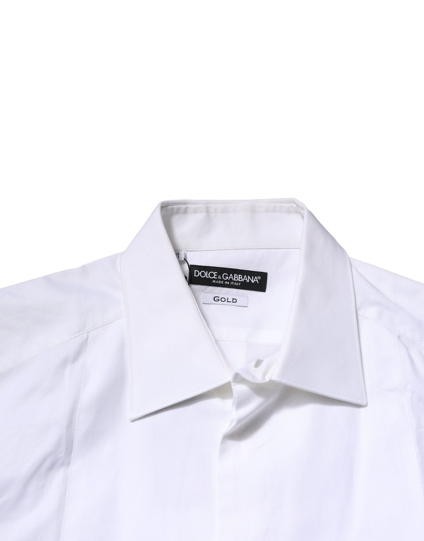 Dolce & Gabbana Weißes Bib Baumwollpopeline GOLD Herren Formelles Hemd