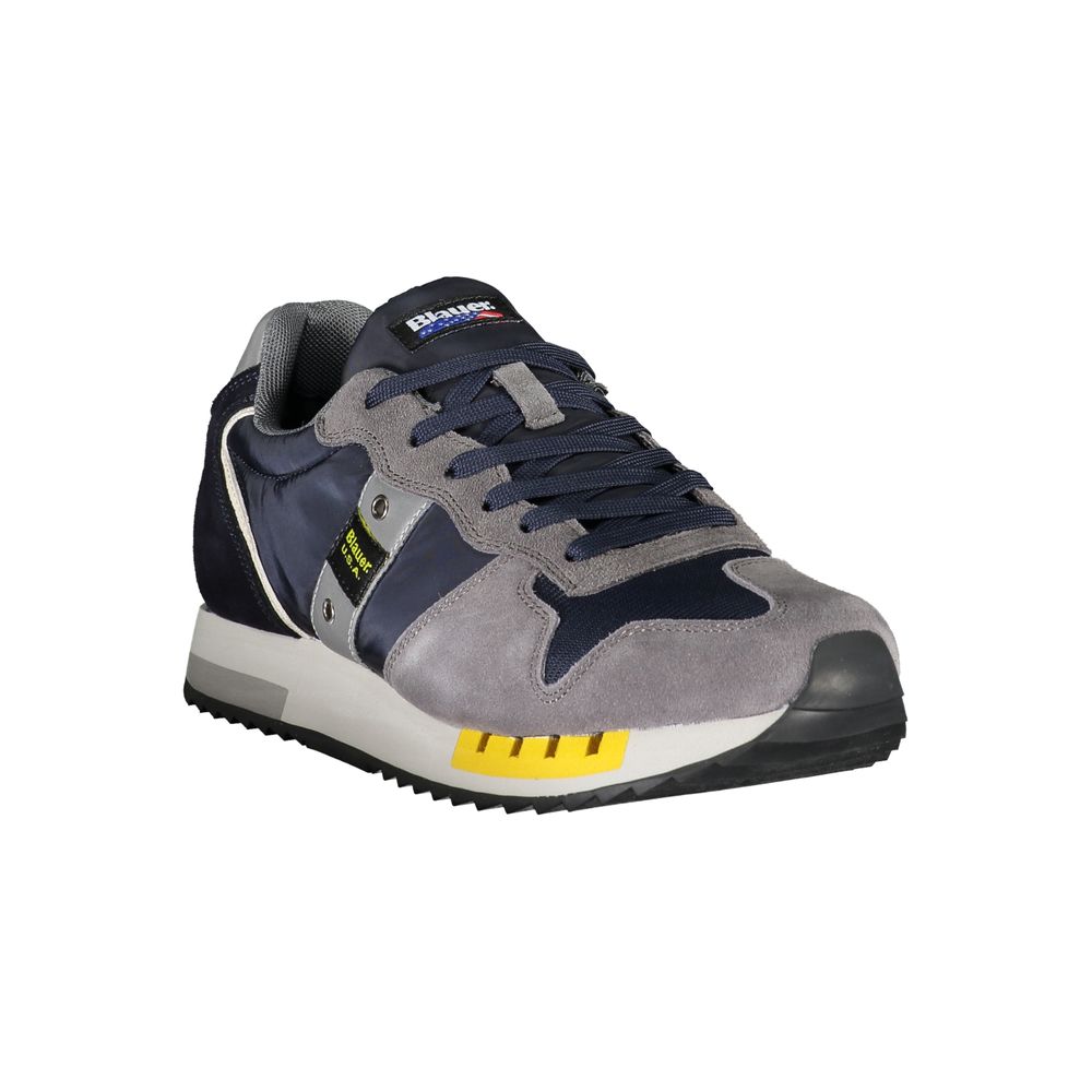 Blauer Elevate Your Step: Blaue Schnür-Sneaker mit Kontrast