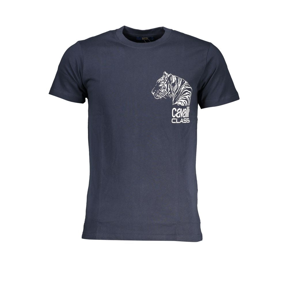 Blaues Baumwoll-T-Shirt der Cavalli-Klasse