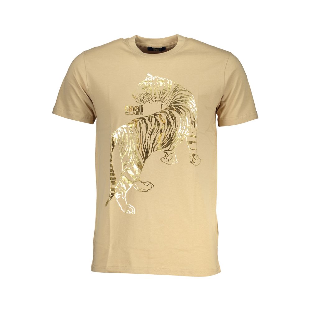 Beiges Baumwoll-T-Shirt der Cavalli-Klasse