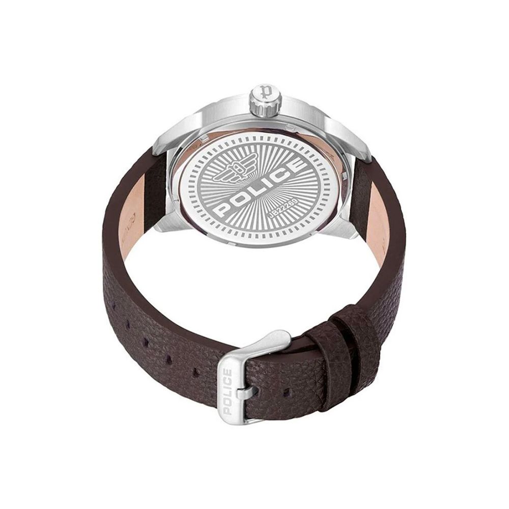 Braune Lederuhr von Police