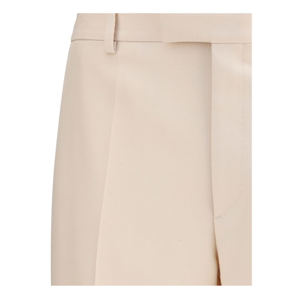 Valentino Beige Fleece Wool Dress Pants