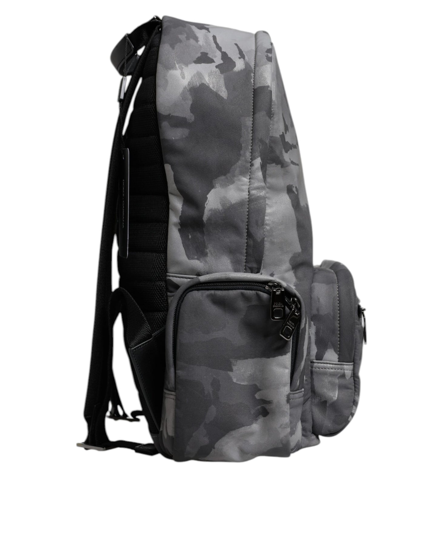 Dolce & Gabbana Rucksacktasche aus grauer Baumwolle mit Camouflage-Logo