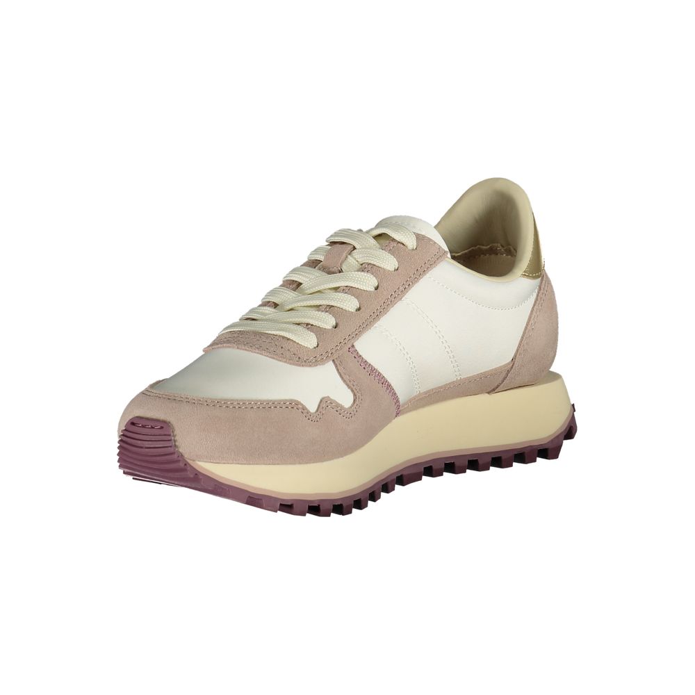 Blauer Damen-Sneaker aus weißem Polyester