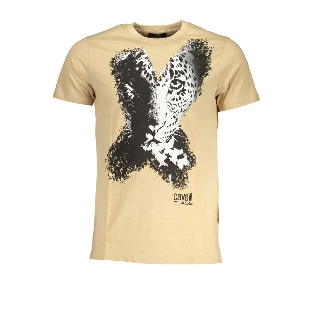Beiges Baumwoll-T-Shirt der Cavalli-Klasse