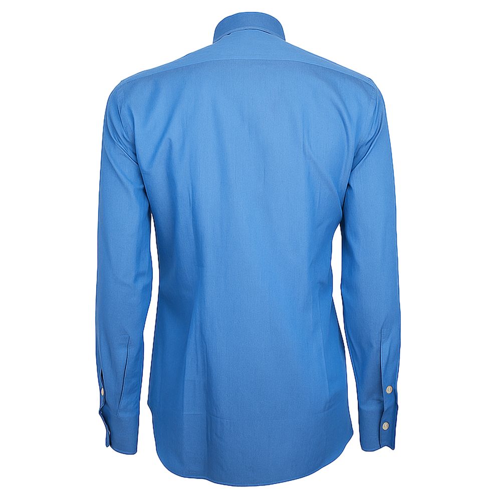 Blaues Herrenhemd aus Baumwolle, Made in Italy
