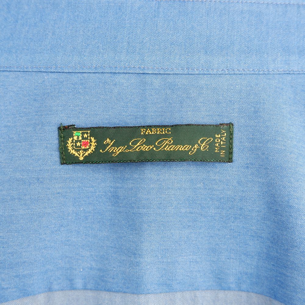 Blaues Herrenhemd aus Baumwolle, Made in Italy