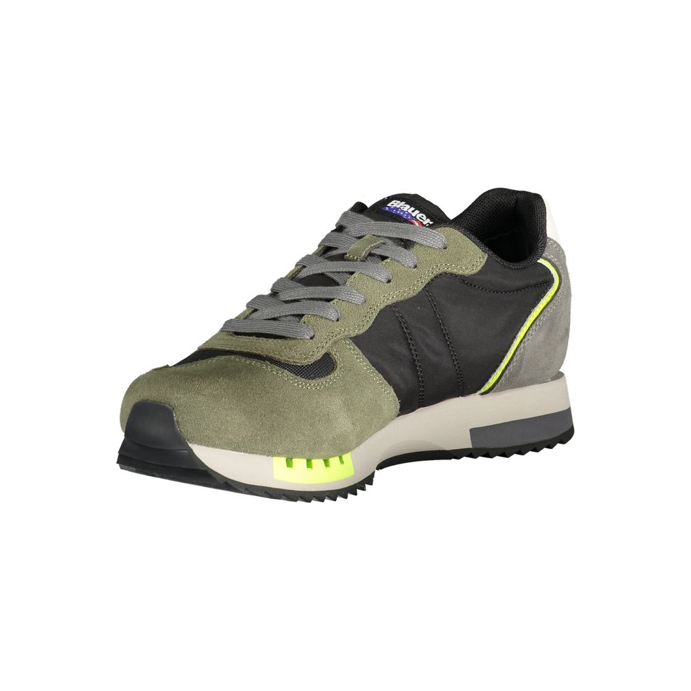 Blauer grüner Polyester-Sneaker