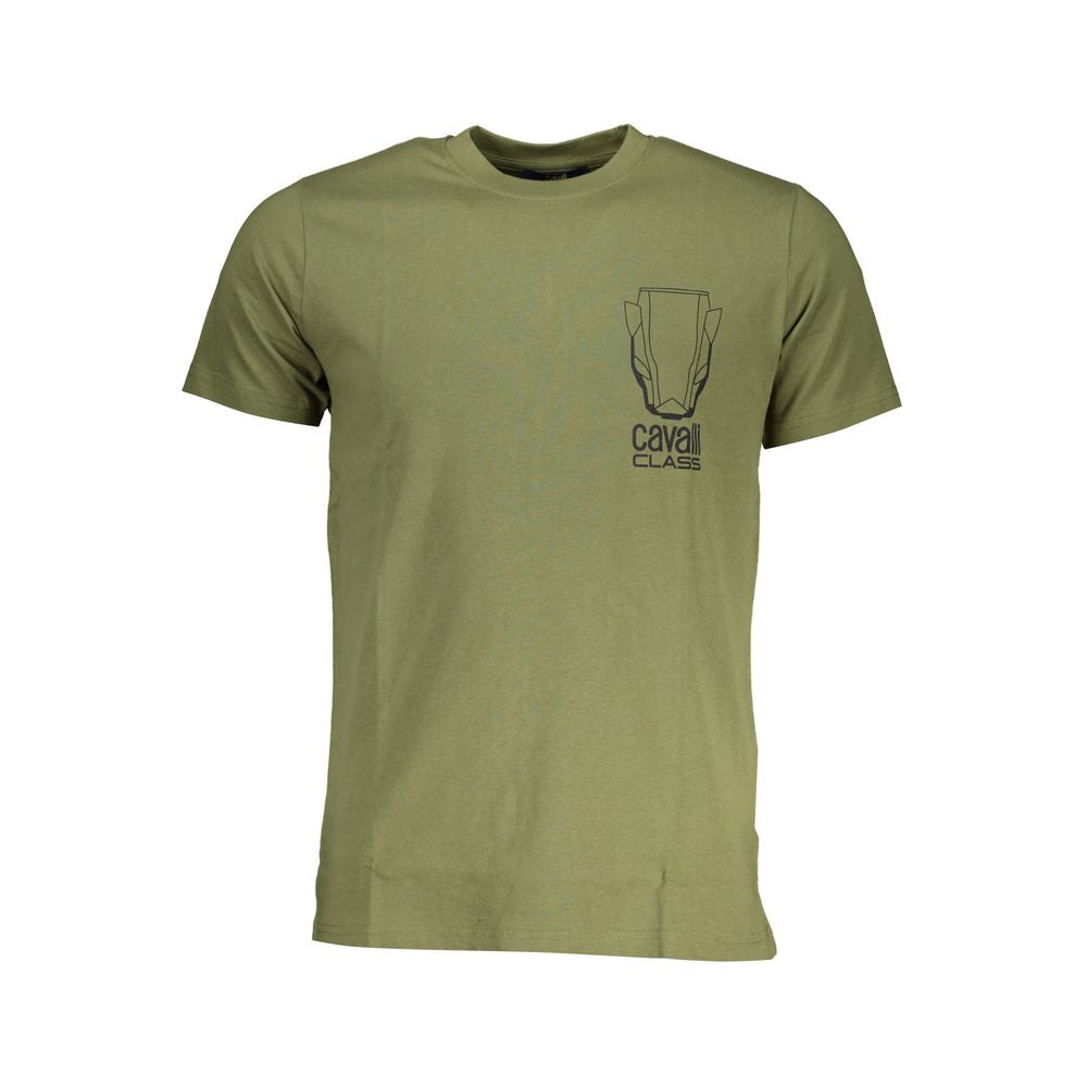 Grünes Baumwoll-T-Shirt der Cavalli-Klasse