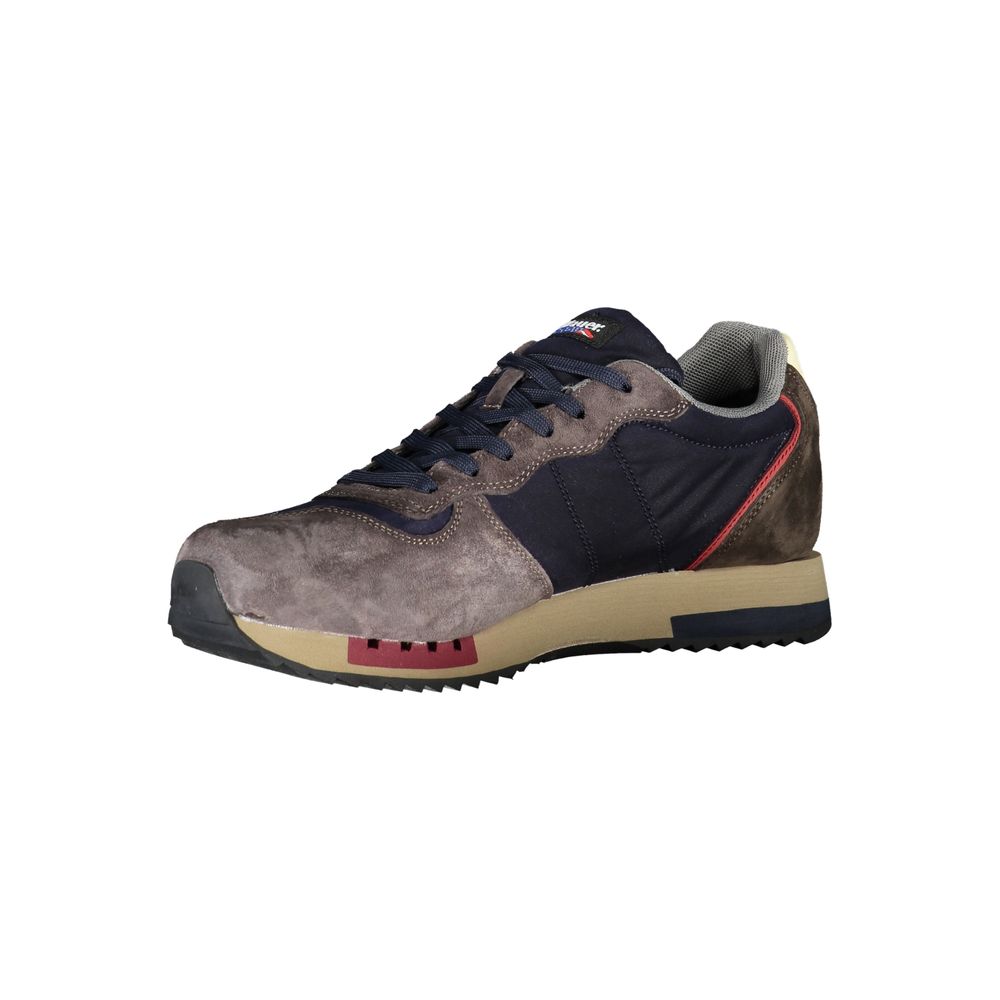 Blauer Sleek Blue Designer Sneakers mit Kontrastakzenten
