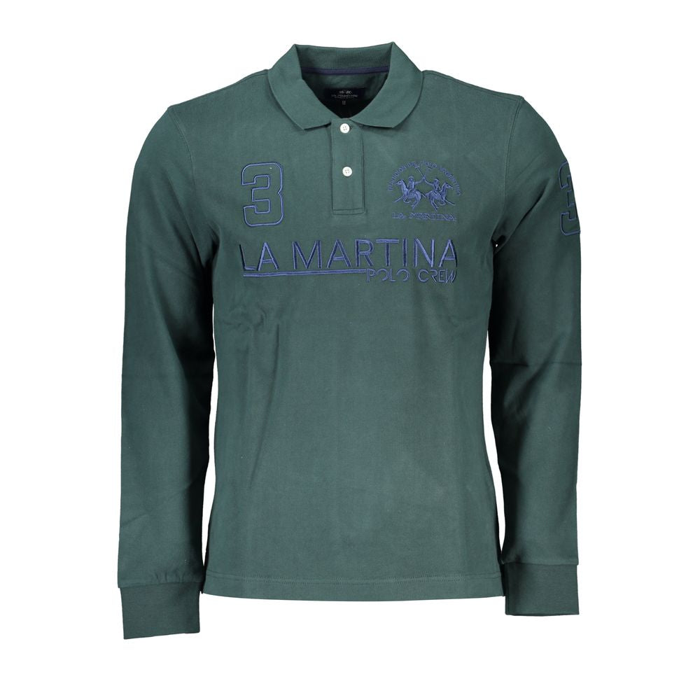 La Martina – Klassisches grünes Poloshirt mit Stickerei