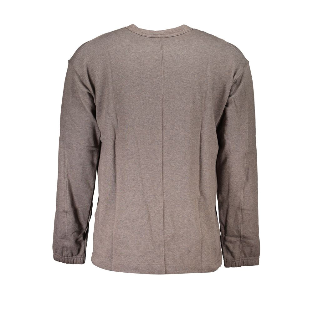 Calvin Klein – Schickes Sweatshirt mit gebürstetem Logo in Braun