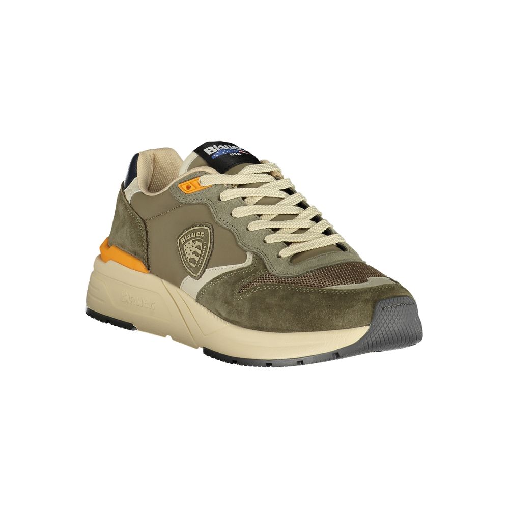 Blauer grüner Herren-Sneaker aus Polyester