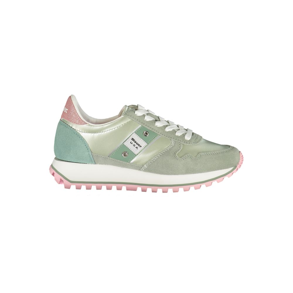 Blauer grüner Damen-Sneaker aus Polyester