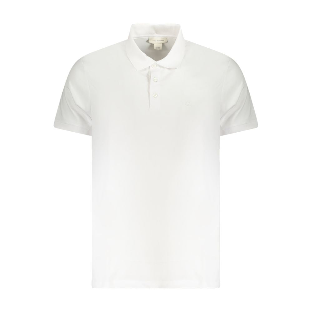 Calvin Klein Herren Poloshirt aus weißer Baumwolle