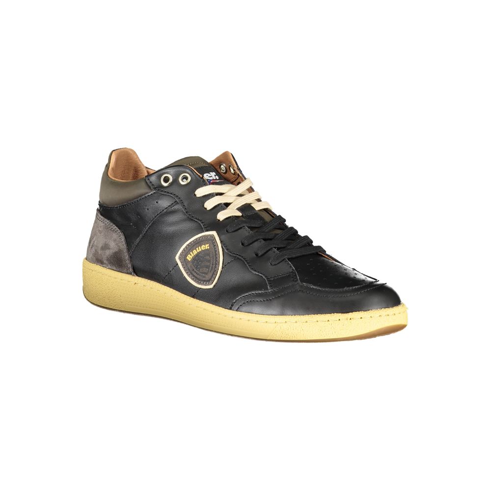 Blauer – Elegante schwarze Schnür-Sneaker mit Kontrastdetails