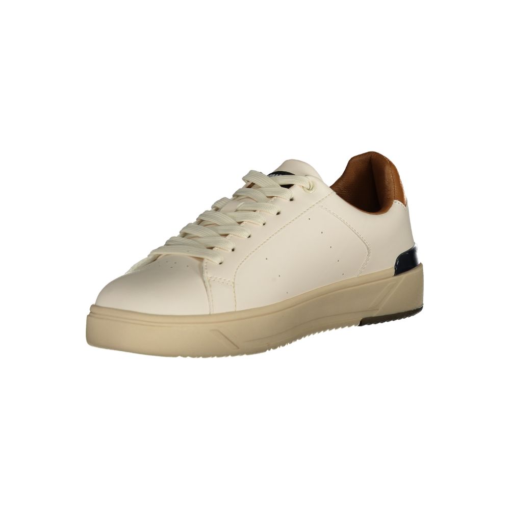 Blauer Herren-Sneaker aus weißem Leder