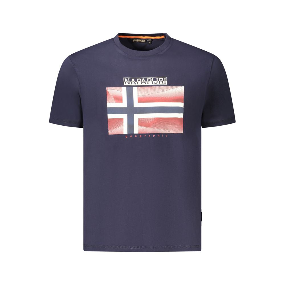 Napapijri Blaues Herren-T-Shirt aus Baumwolle