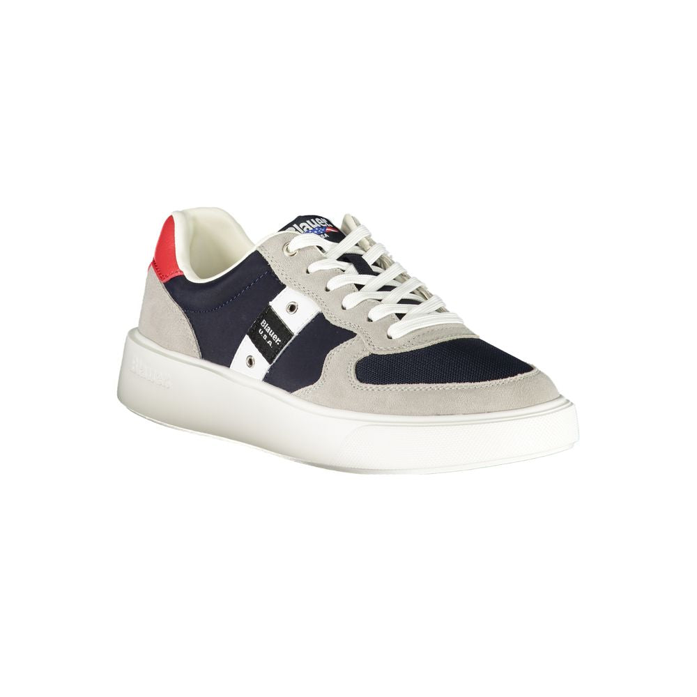 Blauer Herren-Sneaker aus blauem Leder