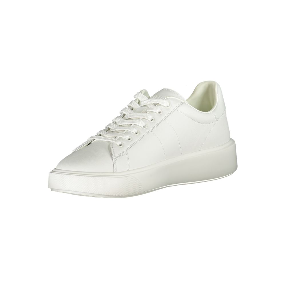 Blauer Herren-Sneaker aus weißem Leder