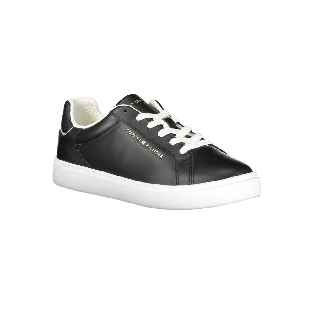 Tommy Hilfiger – Schwarze Leder-Sneaker für Damen