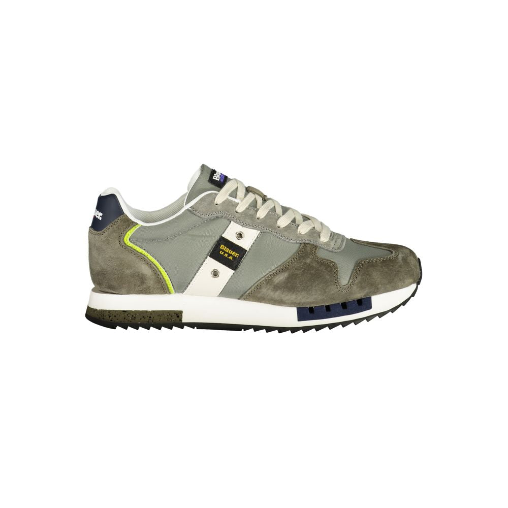 Blauer grüner Herren-Sneaker aus Polyester