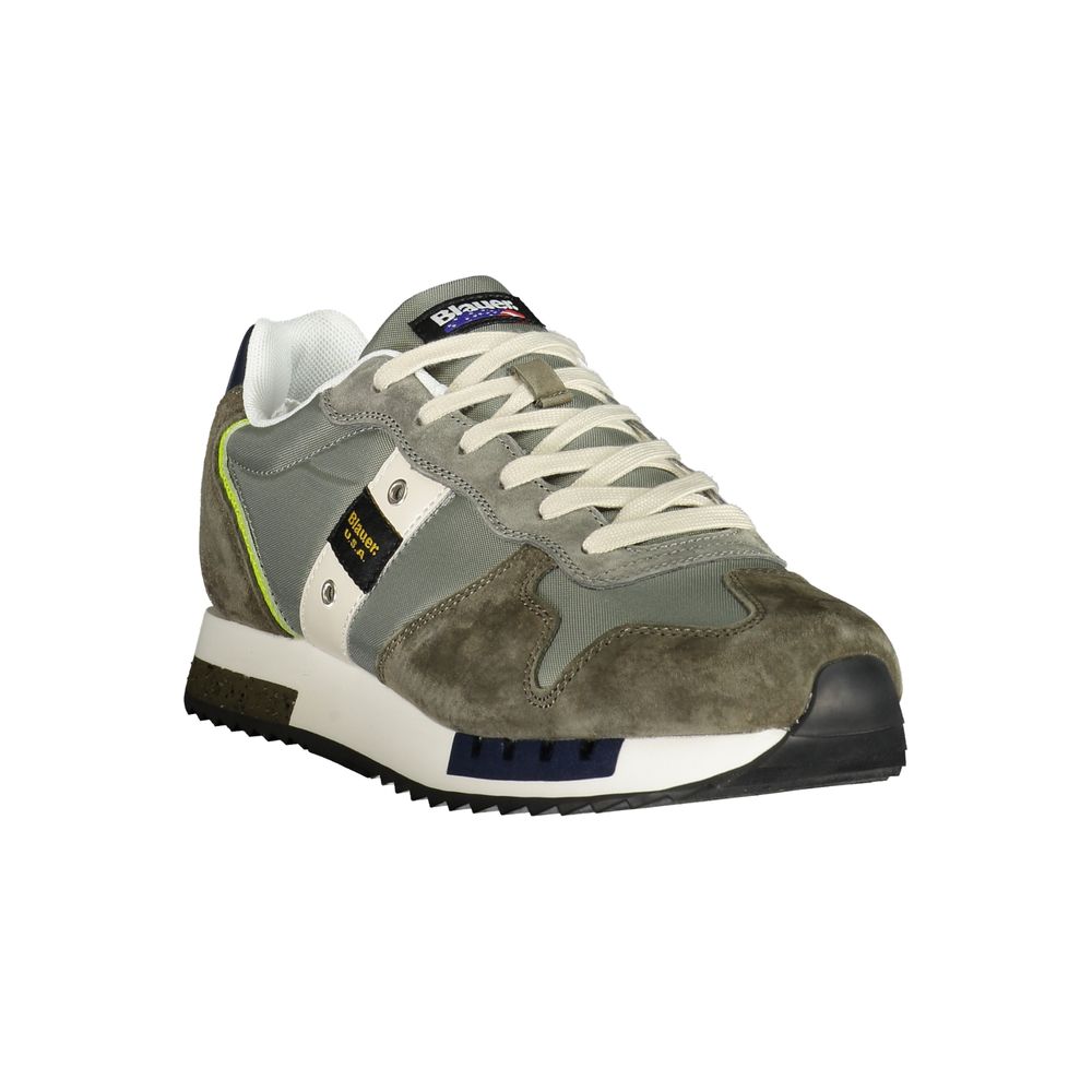 Blauer grüner Herren-Sneaker aus Polyester