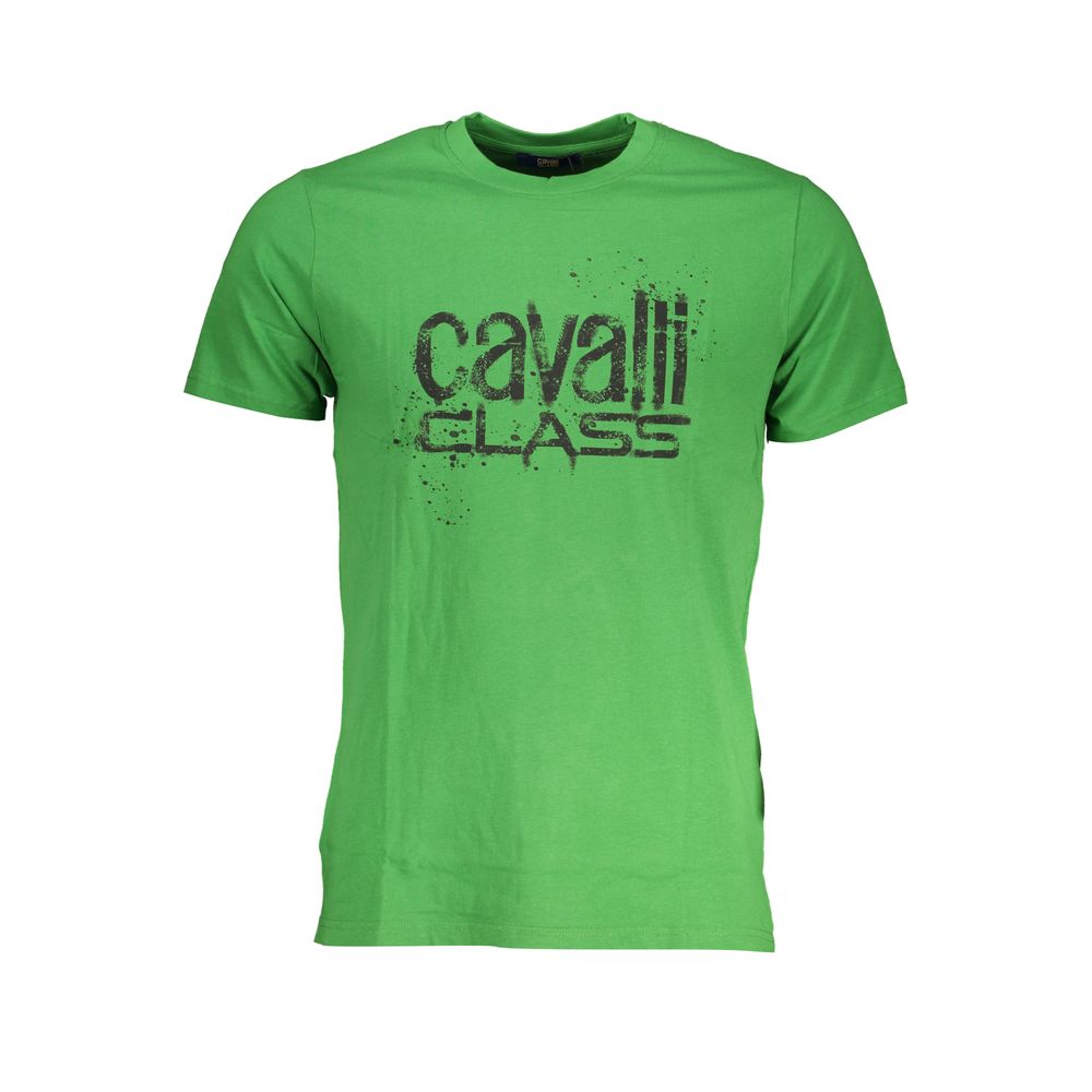 Grünes Baumwoll-T-Shirt der Cavalli-Klasse
