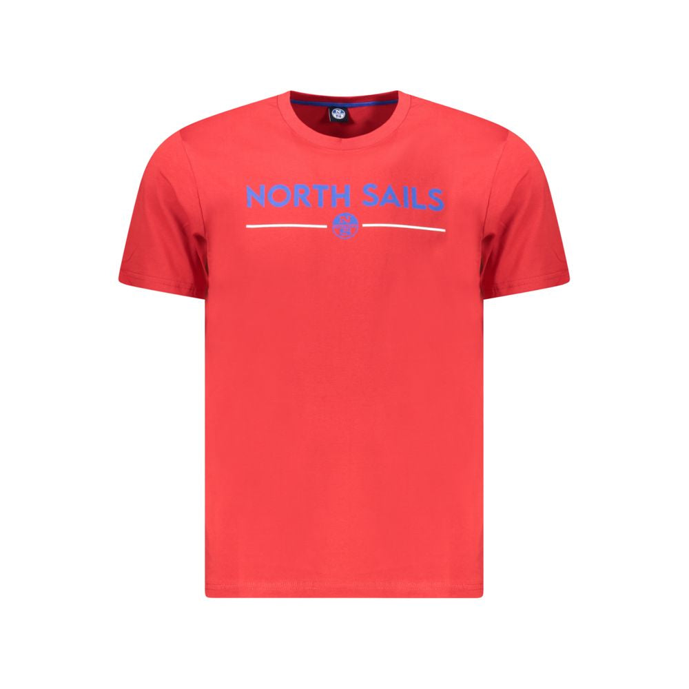North Sails Rotes Herren-T-Shirt aus Baumwolle