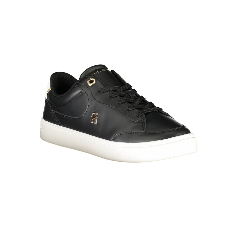 Tommy Hilfiger – Schwarze Leder-Sneaker für Damen