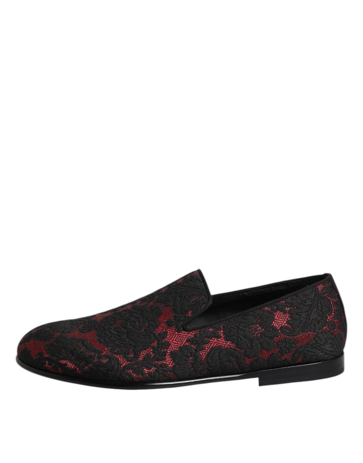 Dolce & Gabbana – Slipper aus Jacquard in Rot und Schwarz