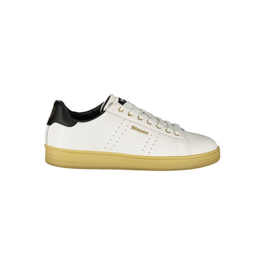 Blauer White Leather Men Sneaker