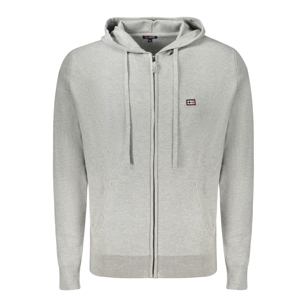 Norway 1963 Graue Polyamid-Strickjacke für Herren