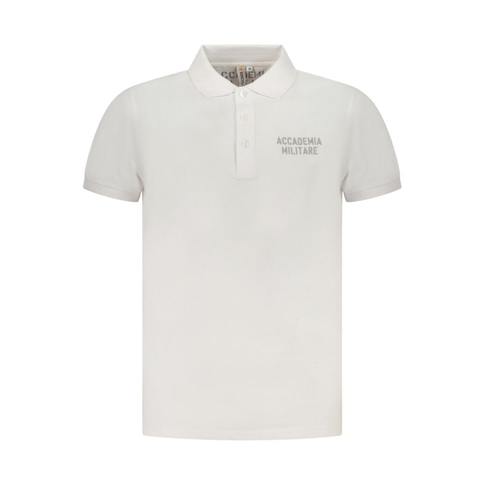 Weißes Poloshirt aus Baumwolle der Militärakademie