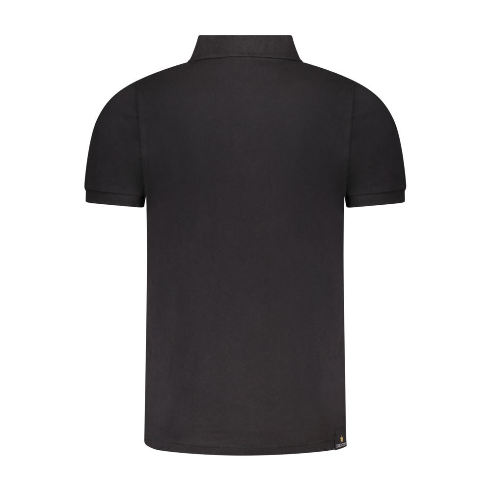 Schwarzes Poloshirt aus Baumwolle der Militärakademie