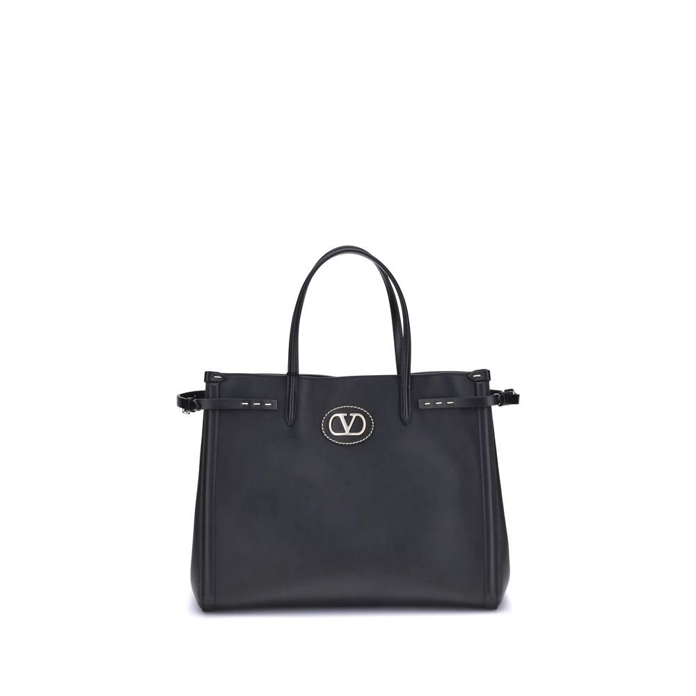 Valentino Garavani Black Calf Leather Bos Taurus Shoulder Bag