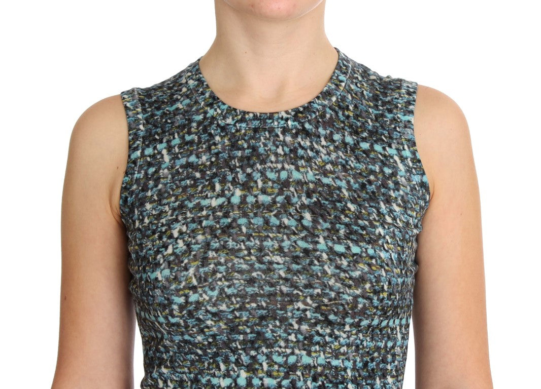Dolce & Gabbana Blauer Wollpullover Ärmelloser Pullover