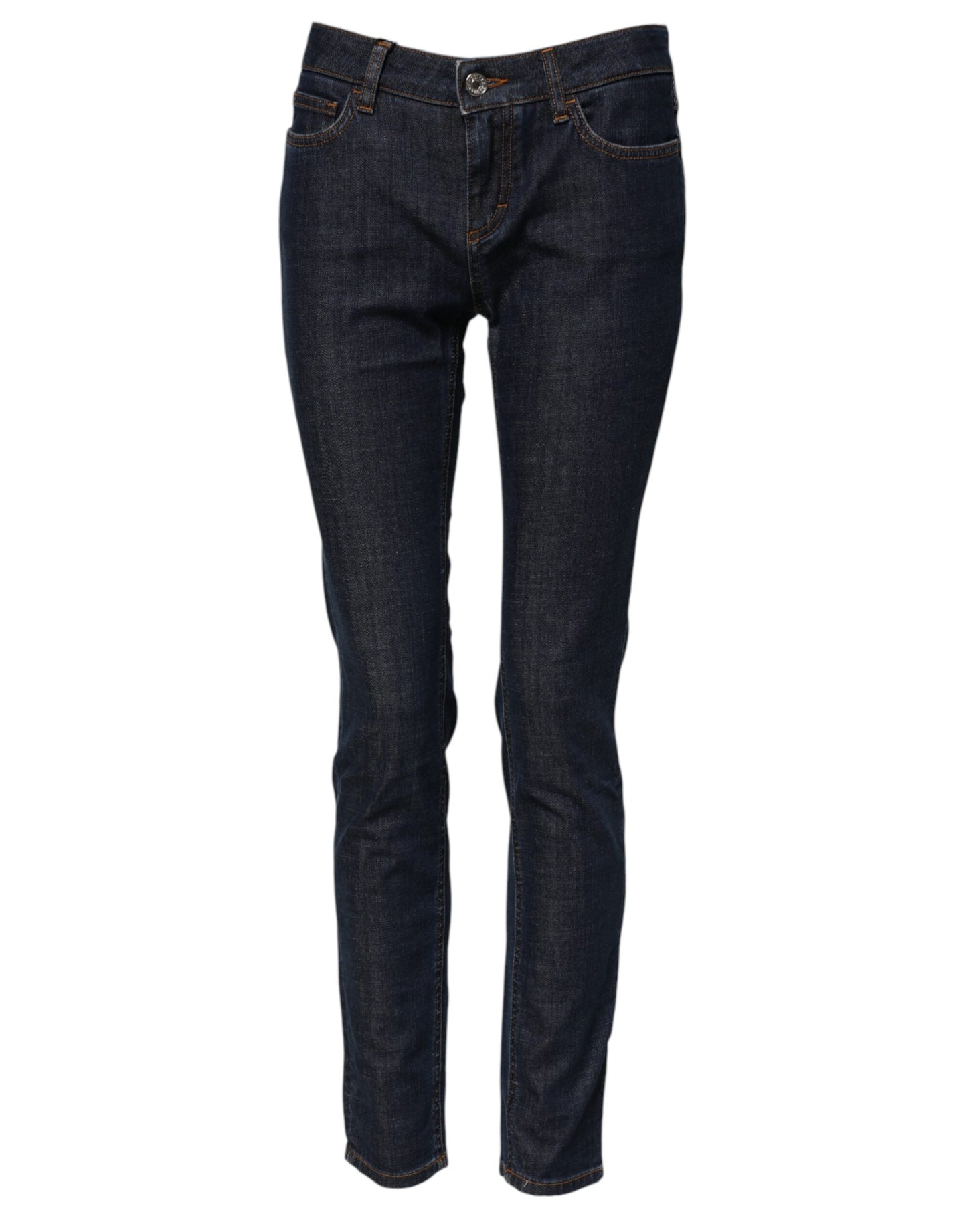Dolce & Gabbana – Blaue Skinny-Jeans aus Baumwolldenim mit mittlerer Taille