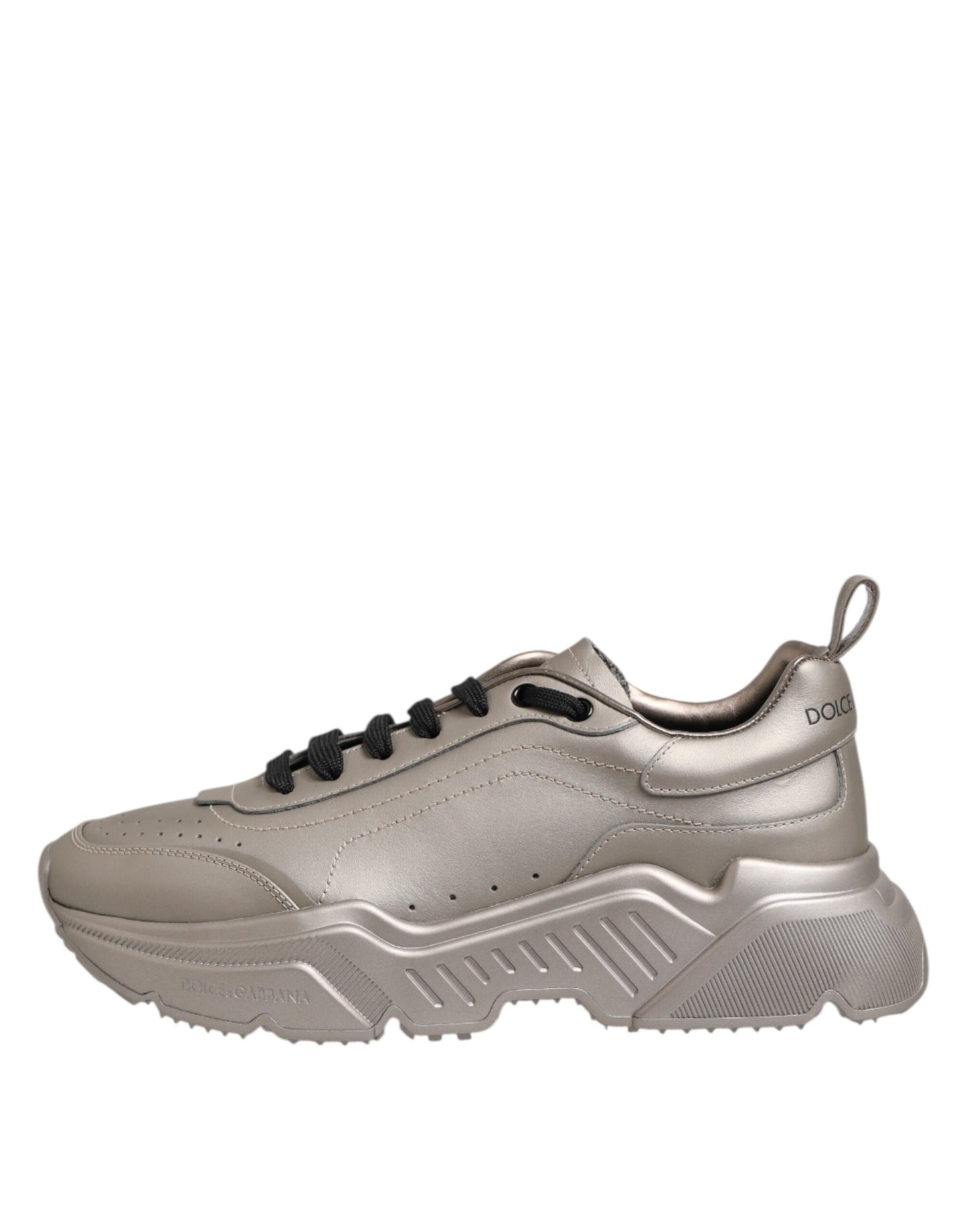Dolce & Gabbana Silber DAYMASTER Leder Herren Sneakers Schuhe
