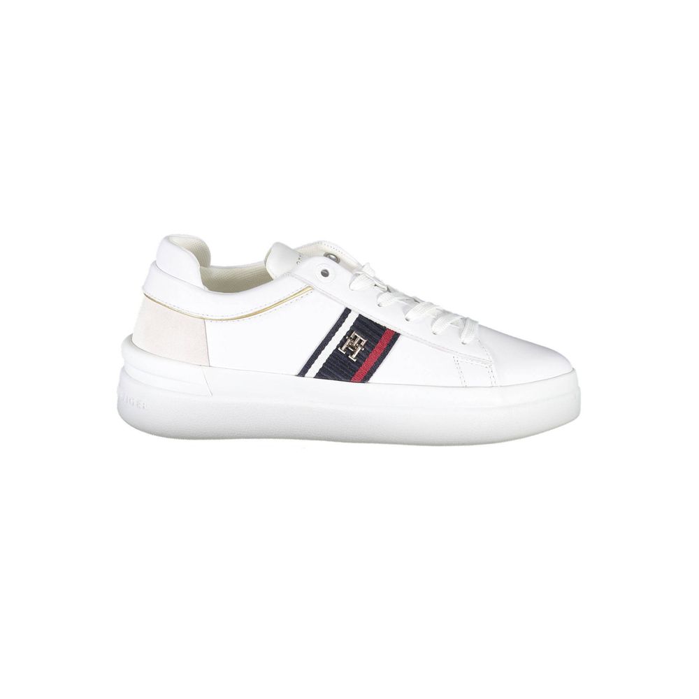 Tommy Hilfiger – Weiße Polyester-Sneaker