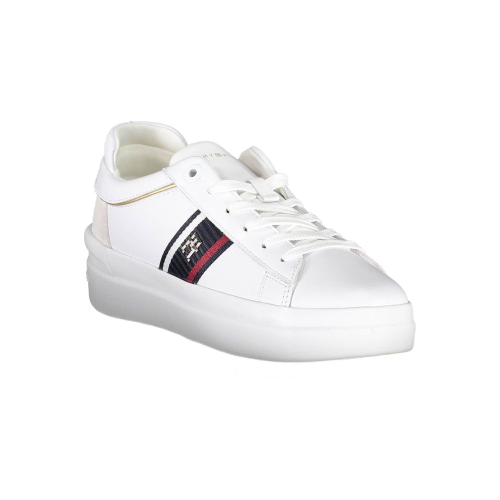 Tommy Hilfiger – Weiße Polyester-Sneaker