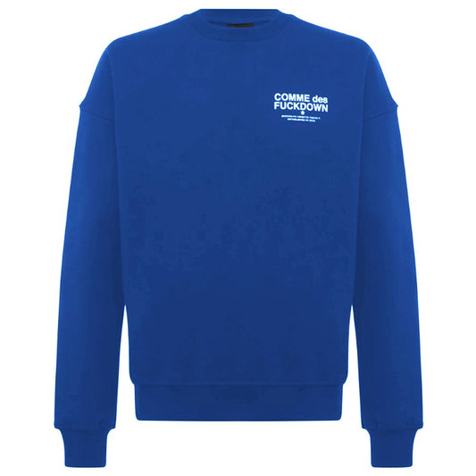 Comme Des Fuckdown Blauer Baumwollpullover