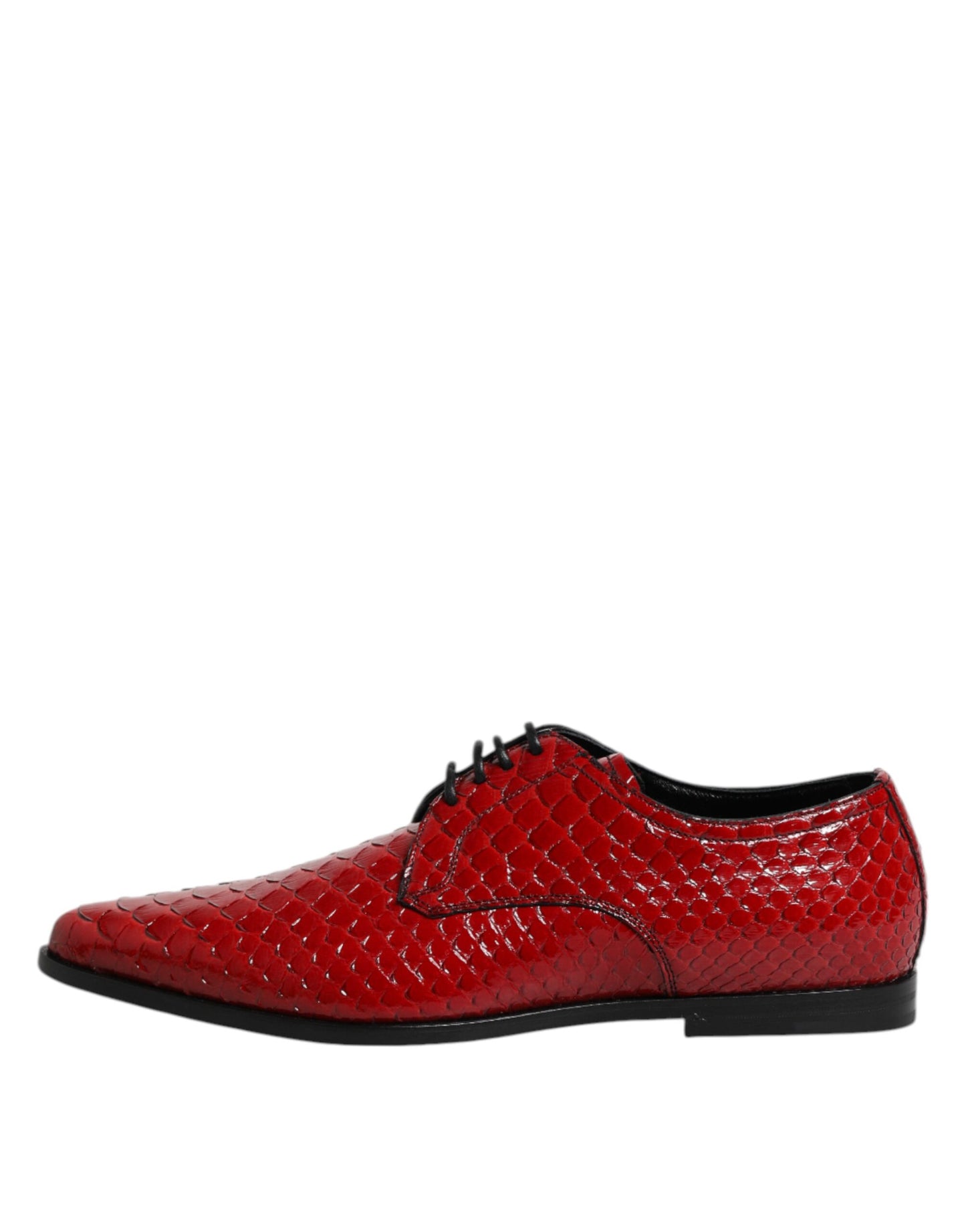 Dolce & Gabbana – Rote Derby-Schuhe aus exotischem Leder zum Schnüren