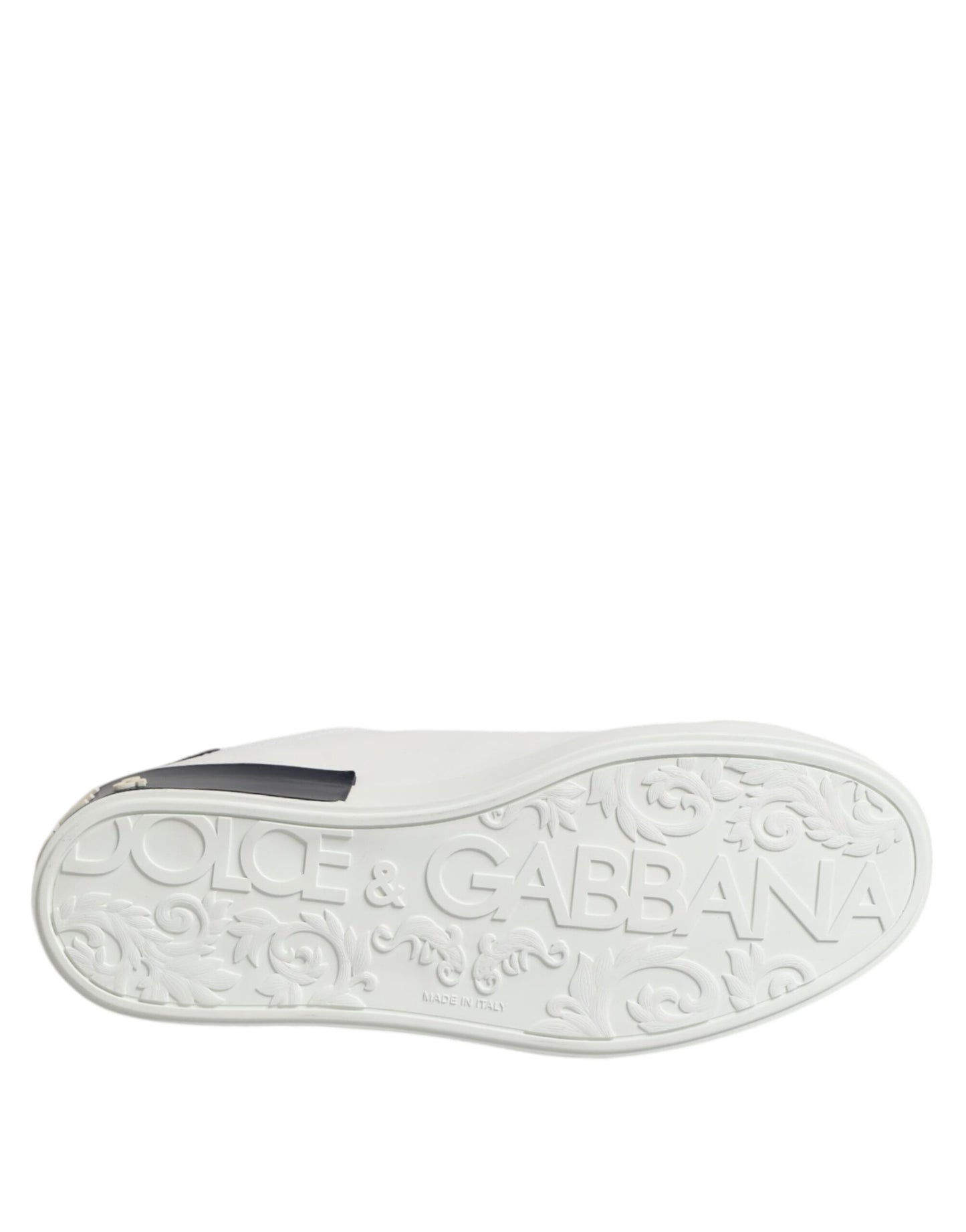 Dolce & Gabbana – Portofino-Sneaker aus weißem und schwarzem Leder
