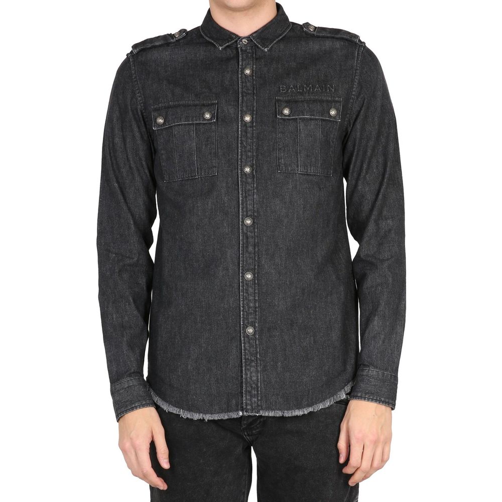 Balmain Baumwoll-Jeanshemd