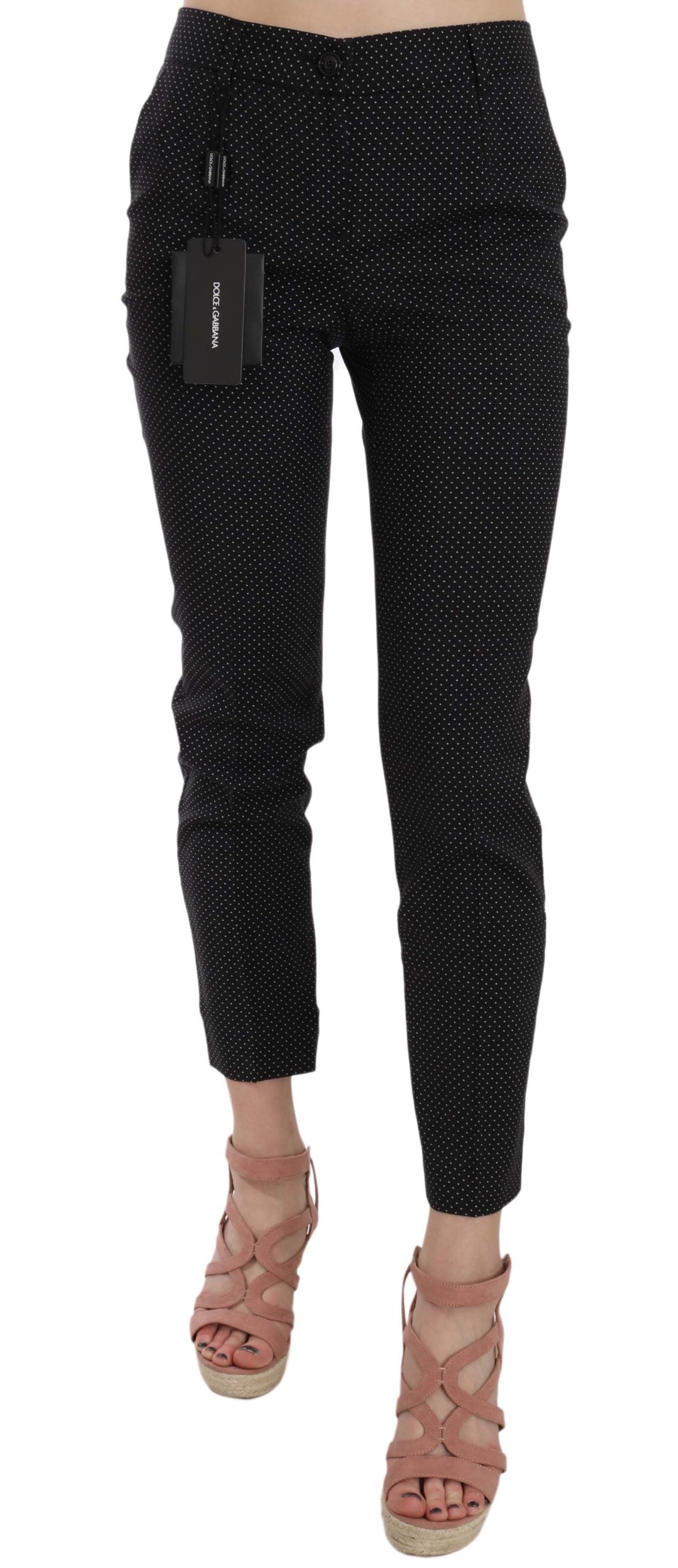 Dolce & Gabbana – Schmale Caprihose mit Punkten und konischen Hosen