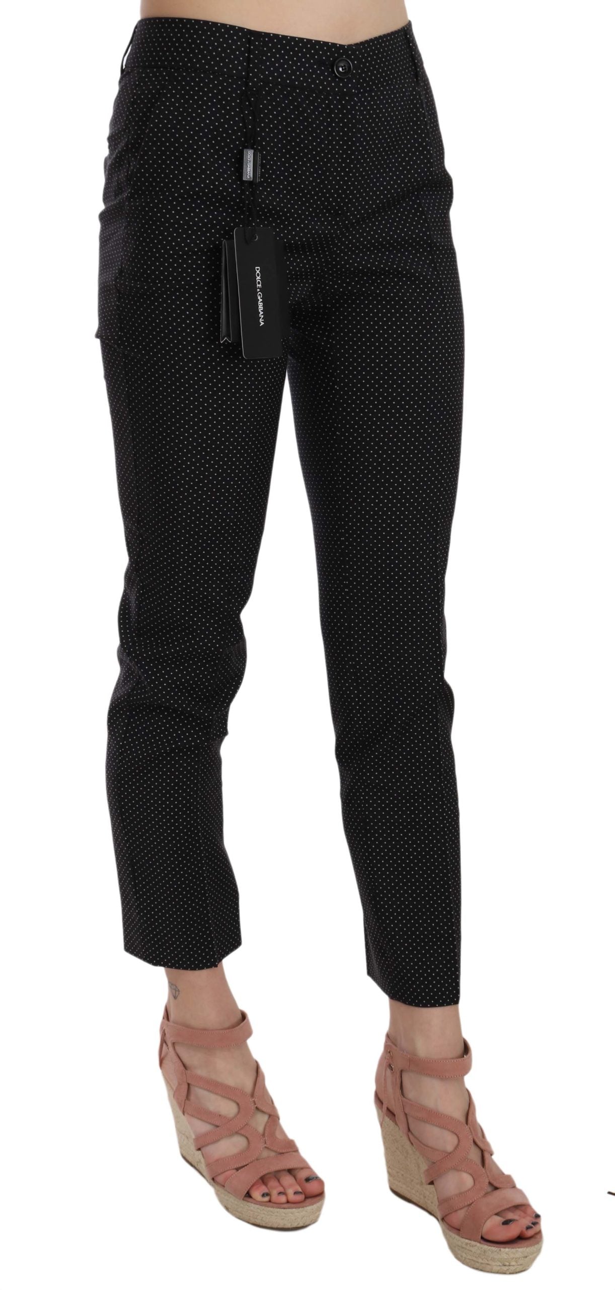Dolce & Gabbana – Schmale Caprihose mit Punkten und konischen Hosen